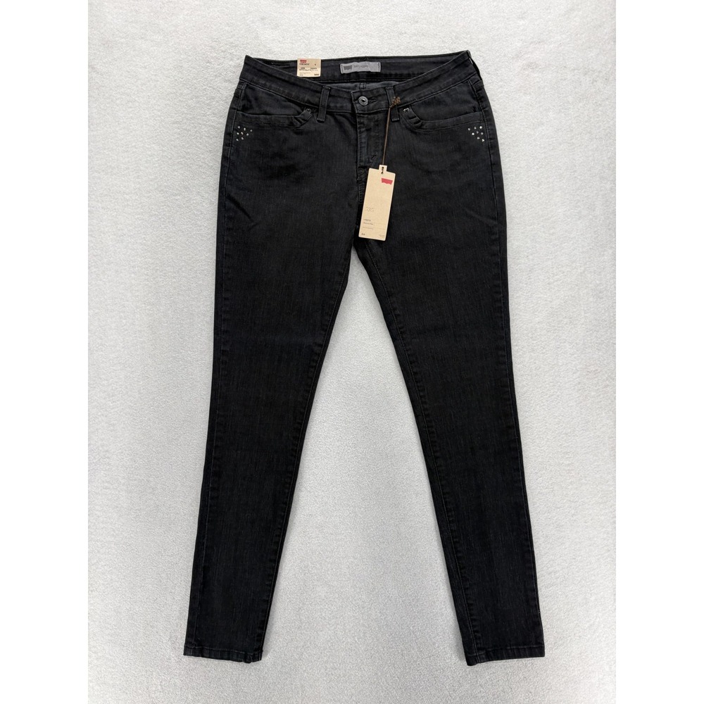 Levis 535 Legging Jegging Jeans Juniors 13 Black Charcoal Super Skinny Stretch